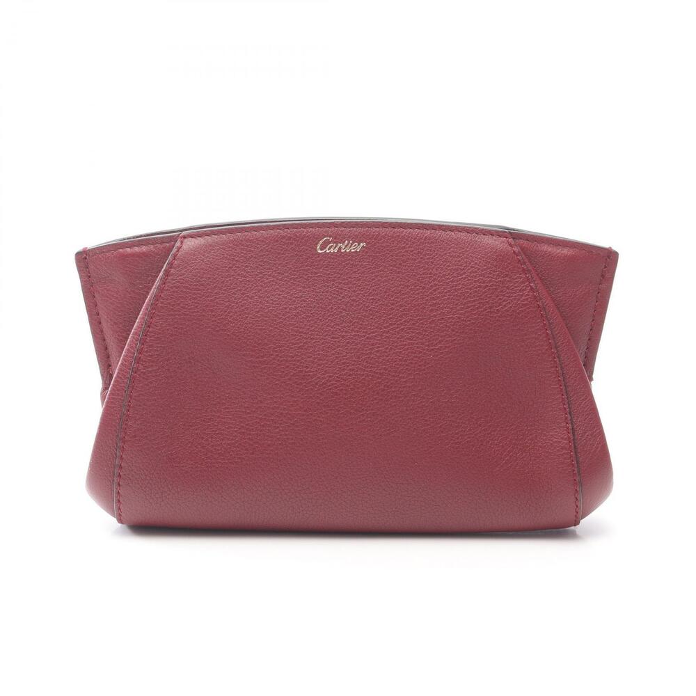 Cartier de leather clutch bag Bordeaux